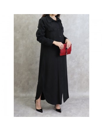 Robe chemise longue de couleur noire 