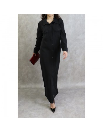 Robe chemise longue de couleur noire 
