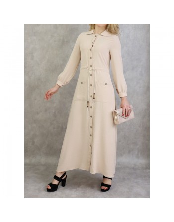 Robe casual chic pour femme - Robe longue boutonnée (Plusieurs couleurs disponibles) 