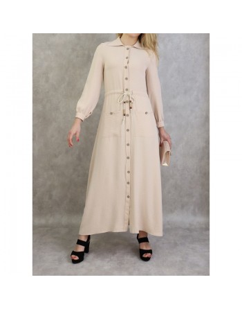 Robe casual chic pour femme - Robe longue boutonnée (Plusieurs couleurs disponibles) 