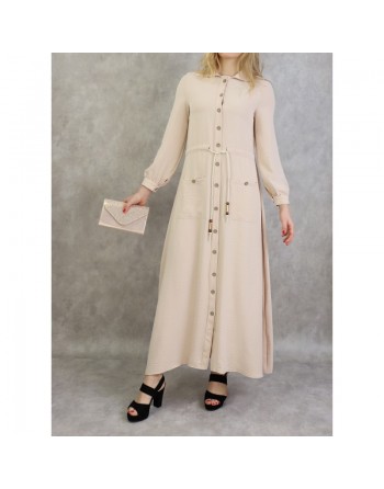 Robe casual chic pour femme - Robe longue boutonnée (Plusieurs couleurs disponibles) 