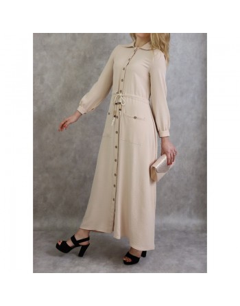 Robe casual chic pour femme - Robe longue boutonnée (Plusieurs couleurs disponibles) 