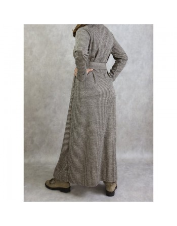 Robe hiver longue de couleur beige, kaki et noir 