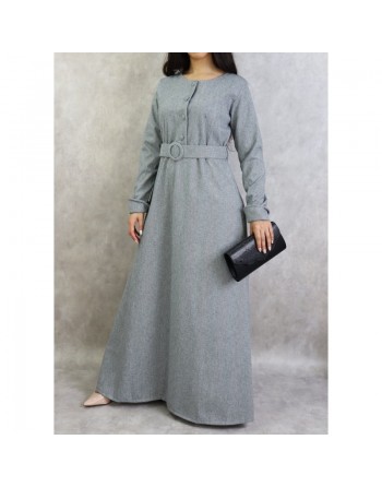 Robe à motifs chevron de couleur gris foncé 
