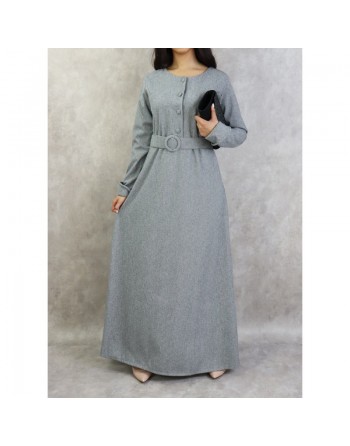 Robe à motifs chevron de couleur gris foncé 