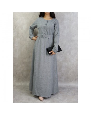 Robe à motifs chevron de couleur gris foncé 