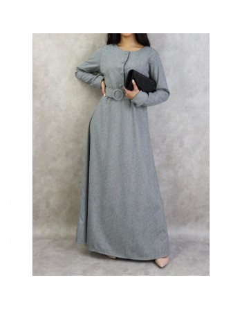Robe à motifs chevron de couleur gris foncé 