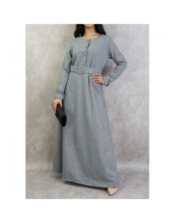 Robe à motifs chevron de couleur gris foncé 