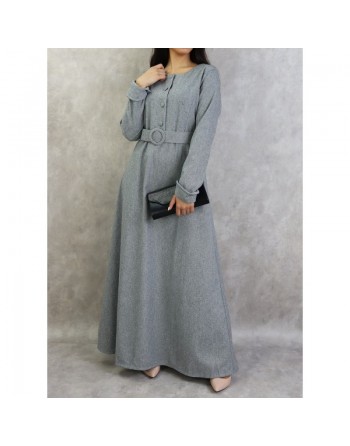 Robe à motifs chevron de couleur gris foncé 