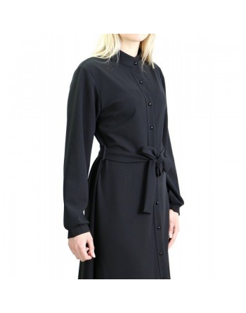 Robe chemise entièrement boutonnée avec ceinture - Couleur Noir - Marque Amelis pour femme 