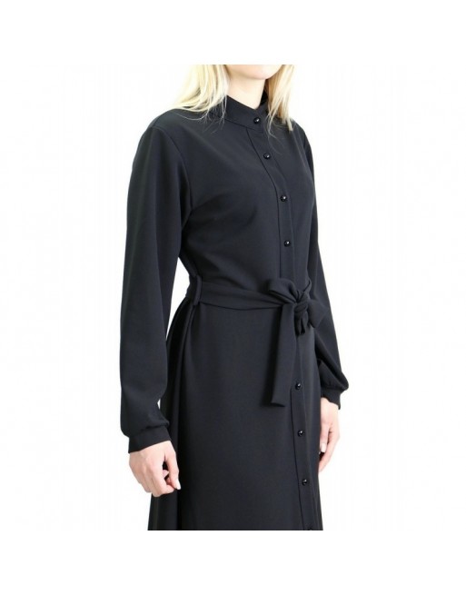 Robe chemise entièrement boutonnée avec ceinture - Couleur Noir - Marque Amelis pour femme Robe chemise entièrement boutonnée avec ceinture - Couleur Noir - Marque Amelis pour femme