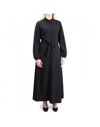 Robe chemise entièrement boutonnée avec ceinture - Couleur Noir - Marque Amelis pour femme 