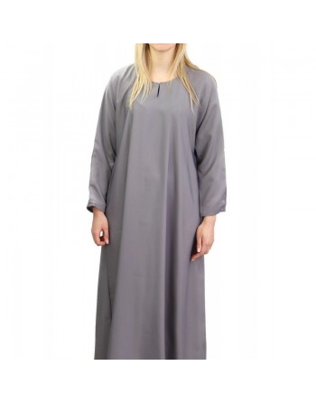 Robe pour femme ample et évasée avec tissu fluide de qualité - Couleur Gris clair 