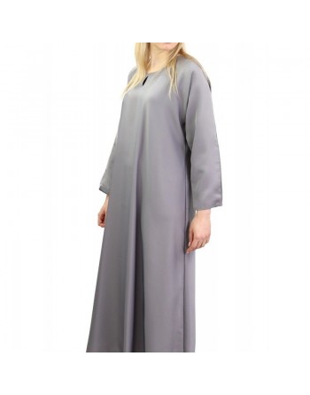 Robe pour femme ample et évasée avec tissu fluide de qualité - Couleur Gris clair 