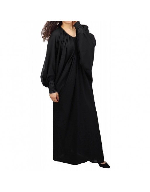 Robe noire ample col V pour femme (Plusieurs couleurs disponibles) - Robes grandes tailles pas cher Robe noire ample col V pour femme (Plusieurs couleurs disponibles) - Robes grandes tailles pas cher