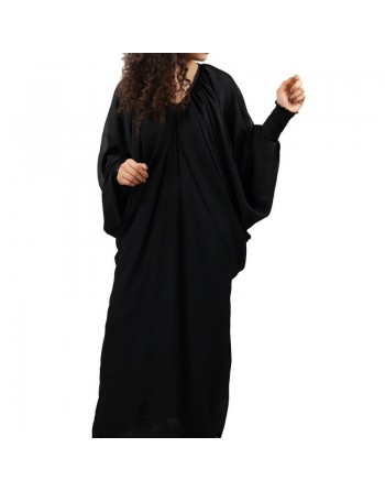 Robe noire ample col V pour femme (Plusieurs couleurs disponibles) - Robes grandes tailles pas cher 