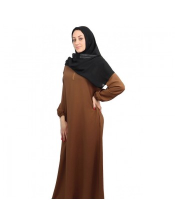 Robe longue simple ample évasée (Robes pour hijab et femme voilée - Plusieurs couleurs disponibles) 
