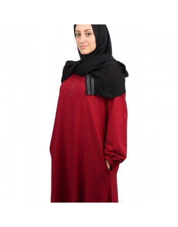 Robe longue simple ample évasée (Robes pour hijab et femme voilée - Plusieurs couleurs disponibles) 