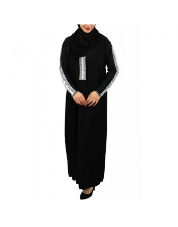 Robe Abaya Dubai avec son châle assorti (hijab pour femme musulmane voilée) 