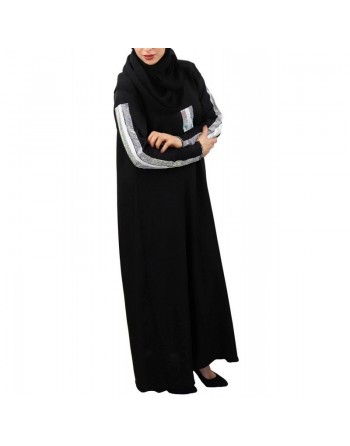 Robe Abaya Dubai avec son châle assorti (hijab pour femme musulmane voilée) 