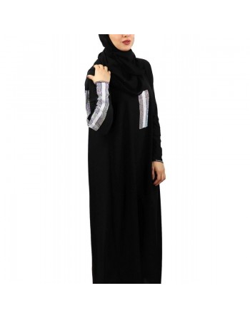 Robe Abaya Dubai avec son châle assorti (hijab pour femme musulmane voilée) 