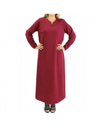 Robe longue basique évasée - Grandes Tailles à petit prix - Couleur Rouge grenat 