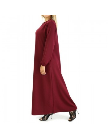 Robe longue basique évasée - Grandes Tailles à petit prix - Couleur Rouge grenat 