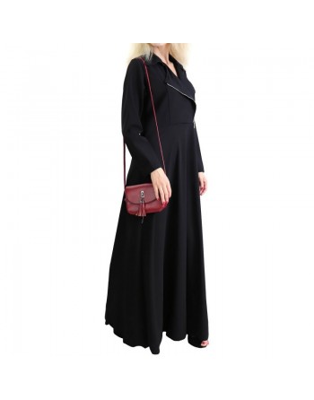 Robe très longue évasée avec zip (Plusieurs couleurs disponibles) 
