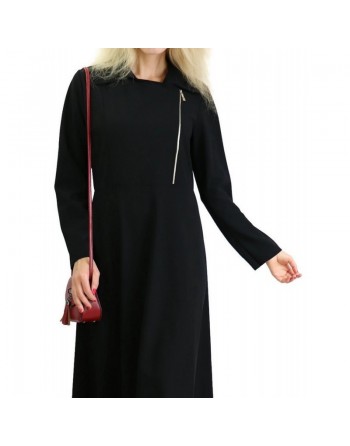 Robe très longue évasée avec zip (Plusieurs couleurs disponibles) 