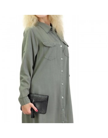 Robe chemise longue femme (Plusieurs couleurs disponibles) 