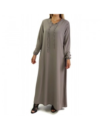 Robe longue évasée - Couleur Taupe 