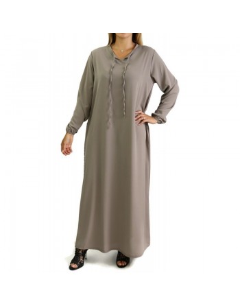 Robe longue évasée - Couleur Taupe 