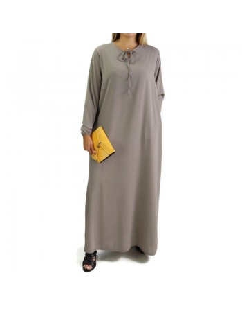 Robe longue évasée - Couleur Taupe 