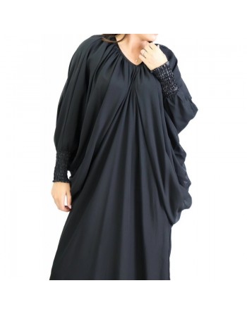 Robe Abaya modèle papillon pour femme - Taille standard - Couleur Noir 