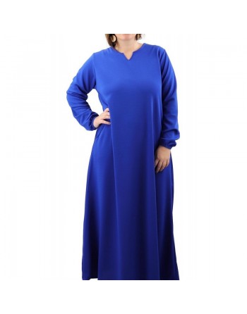 Robe longue basique évasée (Grande Taille) pour femme - Couleur Bleu roi 