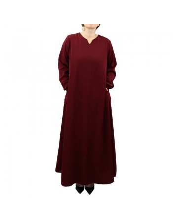 Robe longue basique évasée - Grandes Tailles à petit prix - Couleur Rouge grenat 