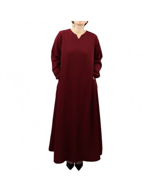 Robe longue basique évasée - Grandes Tailles à petit prix - Couleur Rouge grenat Robe longue basique évasée - Grandes Tailles à petit prix - Couleur Rouge grenat