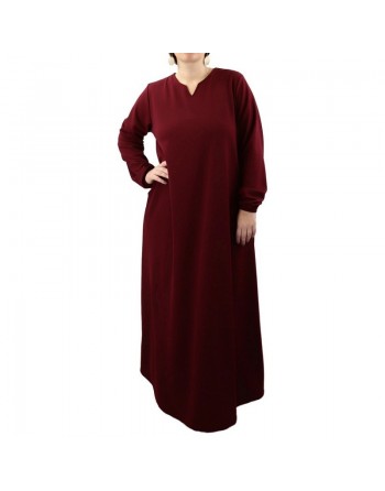 Robe longue basique évasée - Grandes Tailles à petit prix - Couleur Rouge grenat 