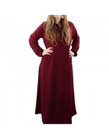Robe longue basique évasée - Grandes Tailles à petit prix - Couleur Rouge grenat 