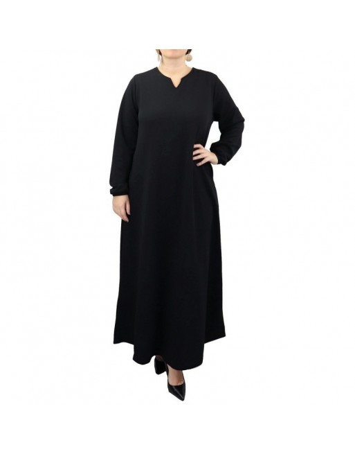 Robe casual longue évasée Grande Taille pour femme - Couleur Noir Robe casual longue évasée Grande Taille pour femme - Couleur Noir
