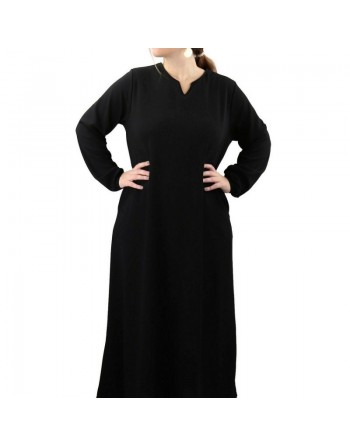 Robe casual longue évasée Grande Taille pour femme - Couleur Noir 