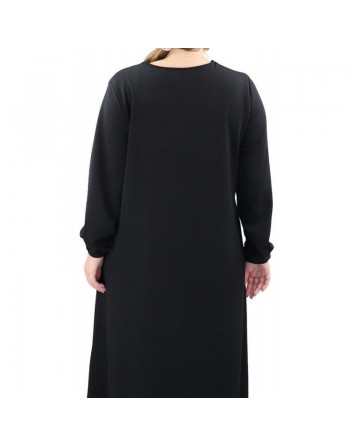 Robe casual longue évasée Grande Taille pour femme - Couleur Noir 