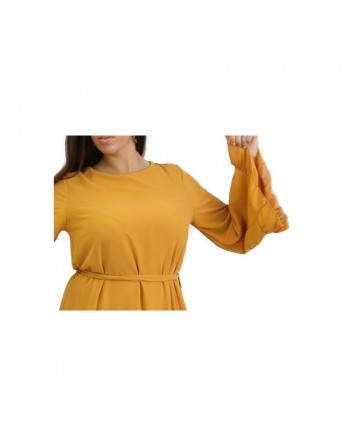 Robe ample jaune Moutarde avec manches évasées 