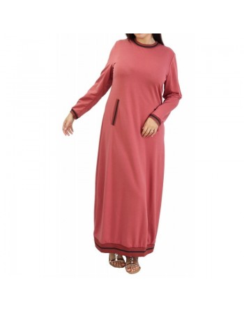 Robe style sportswear avec poches de couleur saumon foncé 