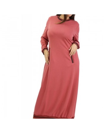 Robe style sportswear avec poches de couleur saumon foncé 
