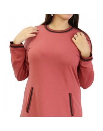 Robe style sportswear avec poches de couleur saumon foncé 