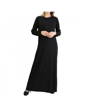 Robe longue effet strié de couleur noir 