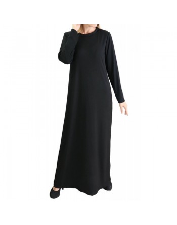 Robe longue effet strié de couleur noir 