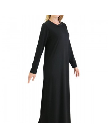 Robe longue effet strié de couleur noir 