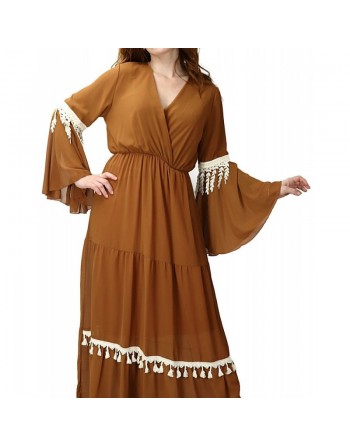 Robes longues cache-cœur pour femme (Plusieurs couleurs disponibles) 
